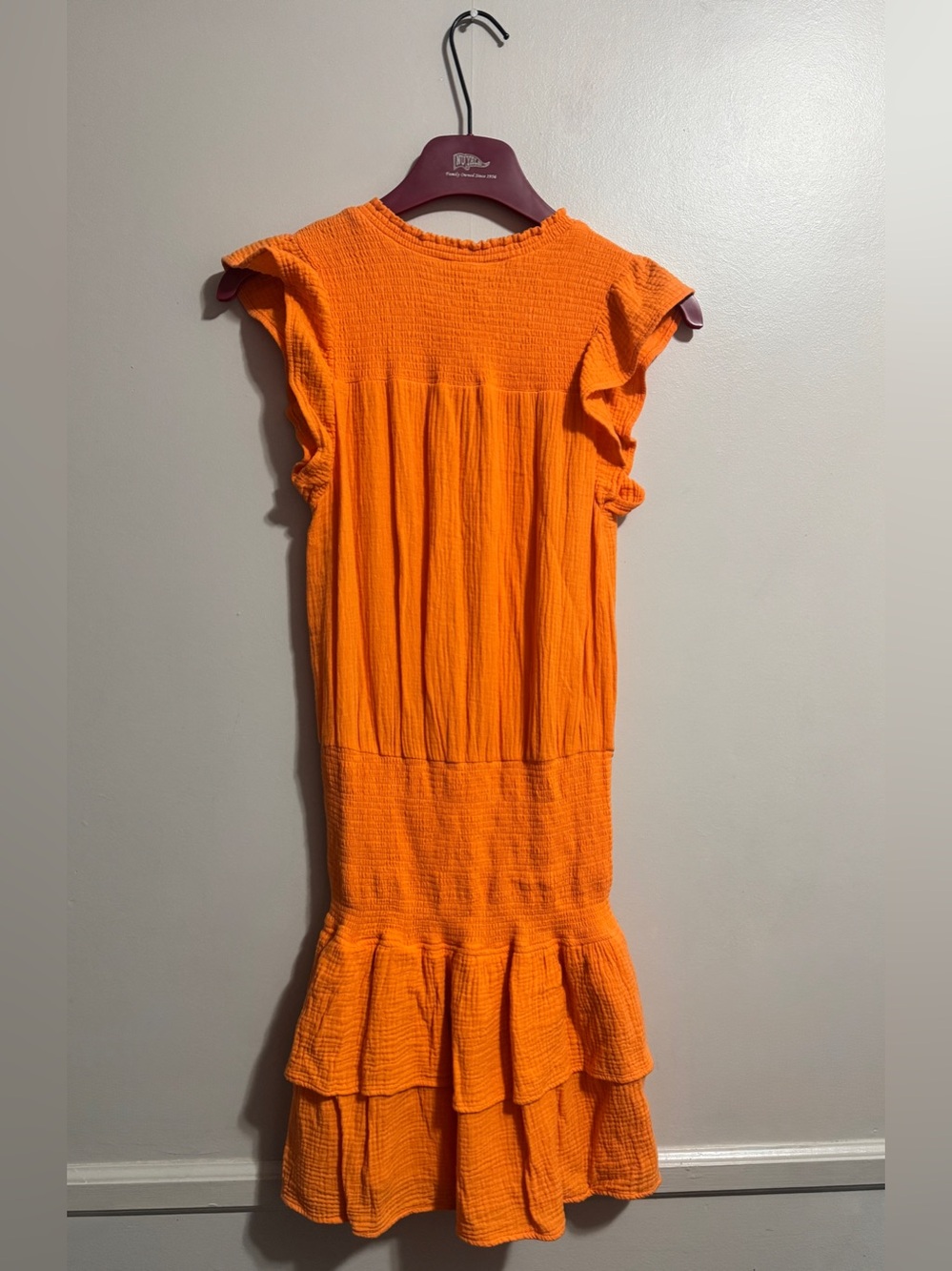 Sundays Anthropologie Shae Dress Orange Cotton Mini Woman’s Size Small - Picture 2 of 4